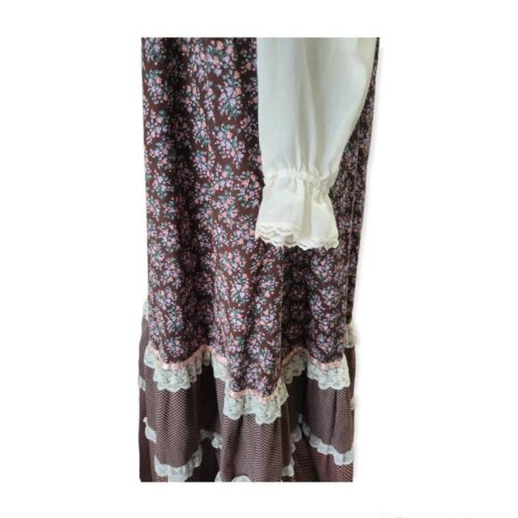 Vintage Gunne Sax 70s Floral Print Maxi Dress Cottage Prairie - Picture 7 of 14